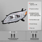 2011-2020 Toyota Sienna Switchback Sequential LED Bar Projector Headlights (Chrome Housing / Clear Lens)