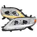 2011-2020 Toyota Sienna Switchback Sequential LED Bar Projector Headlights (Chrome Housing / Clear Lens)