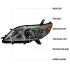 2011-2020 Toyota Sienna Projector Headlights (Chrome Housing/Smoke Lens)