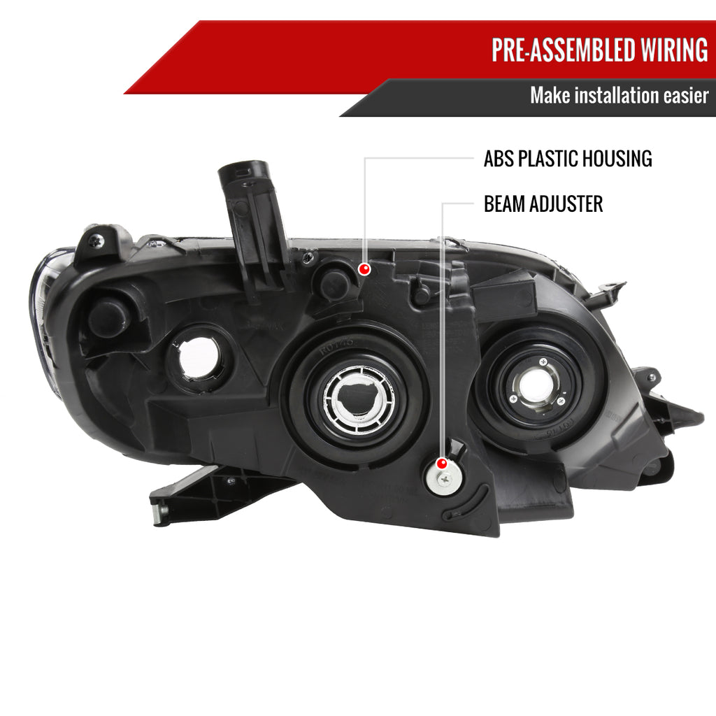 2011-2020 Toyota Sienna Projector Headlights (Matte Black Housing/Clear Lens)