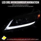 2011-2020 Toyota Sienna Switchback Sequential LED Bar Projector Headlights (Black Housing / Clear Lens)