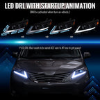 2011-2020 Toyota Sienna Switchback Sequential LED Bar Projector Headlights (Black Housing / Clear Lens)