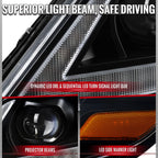 2011-2020 Toyota Sienna Switchback Sequential LED Bar Projector Headlights (Black Housing / Clear Lens)