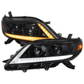 2011-2020 Toyota Sienna Switchback Sequential LED Bar Projector Headlights (Black Housing / Clear Lens)