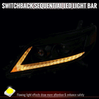 2011-2020 Toyota Sienna Switchback Sequential LED Bar Projector Headlights (Black Housing / Smoked Lens)