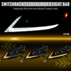 2011-2020 Toyota Sienna Switchback Sequential LED Bar Projector Headlights (Black Housing / Smoked Lens)