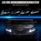 2011-2020 Toyota Sienna Switchback Sequential LED Bar Projector Headlights (Black Housing / Smoked Lens)