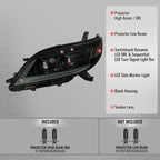 2011-2020 Toyota Sienna Switchback Sequential LED Bar Projector Headlights (Black Housing / Smoked Lens)