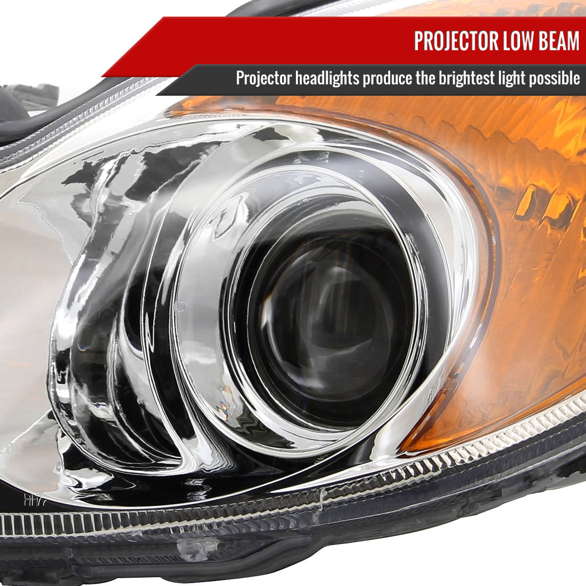 2002-2005 Hyundai Sonata Factory Style Projector Headlights - Chrome/Clear Lens