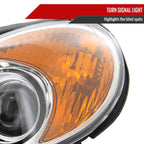 2002-2005 Hyundai Sonata Factory Style Projector Headlights - Chrome/Clear Lens