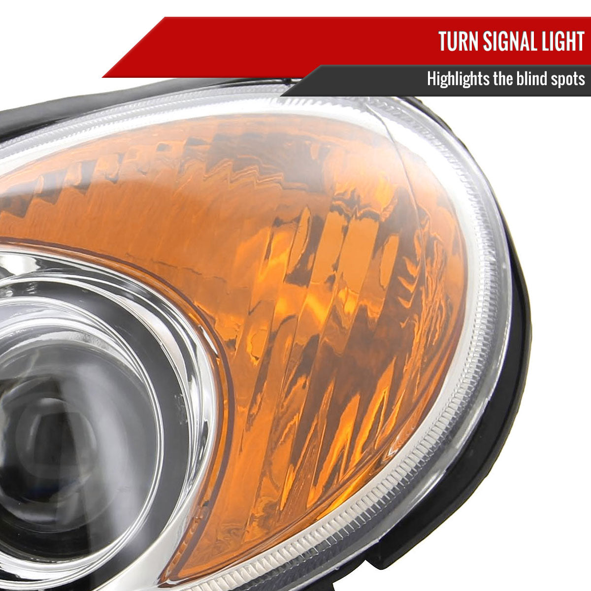 2002-2005 Hyundai Sonata Factory Style Projector Headlights - Chrome/Clear Lens