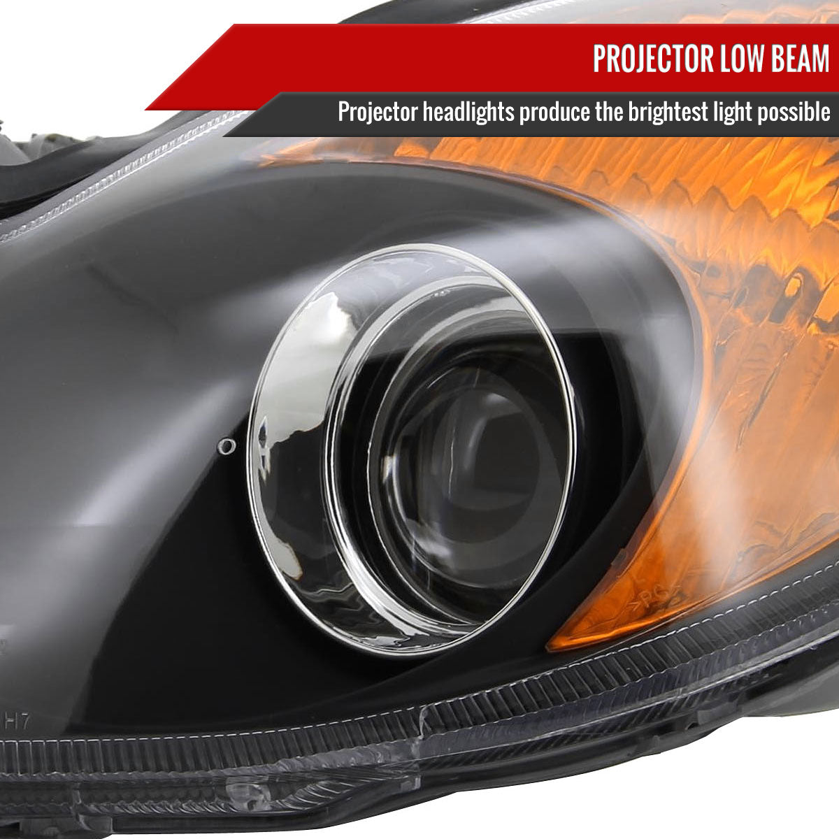 2002-2005 Hyundai Sonata Factory Style Projector Headlights - Matte Black/Clear Lens