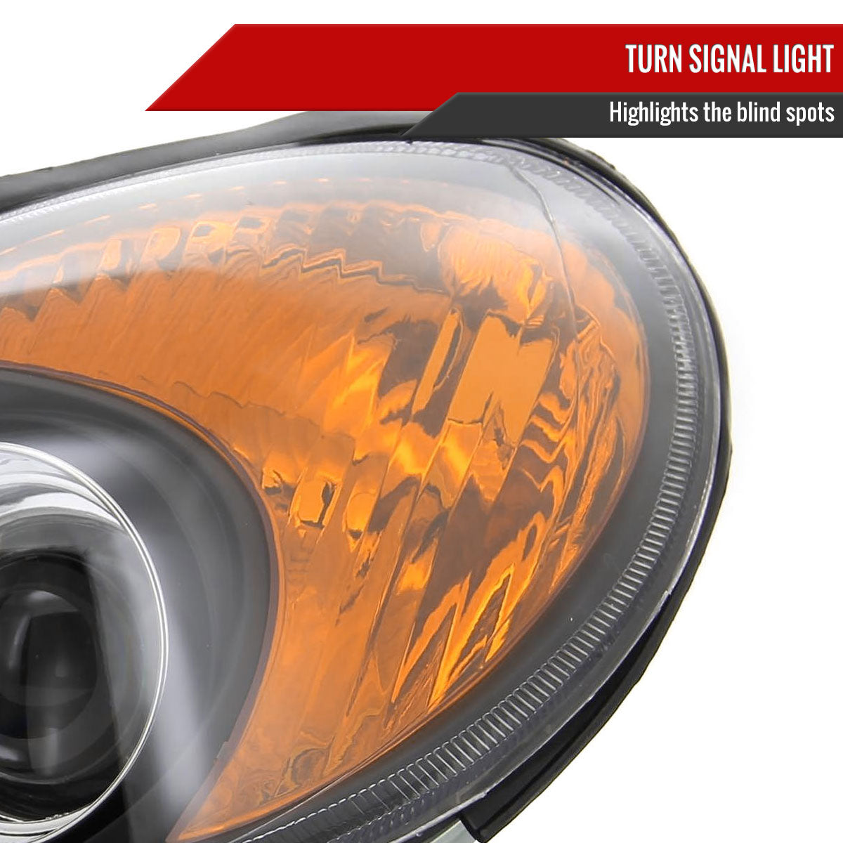 2002-2005 Hyundai Sonata Factory Style Projector Headlights - Matte Black/Clear Lens