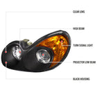 2002-2005 Hyundai Sonata Factory Style Projector Headlights - Matte Black/Clear Lens