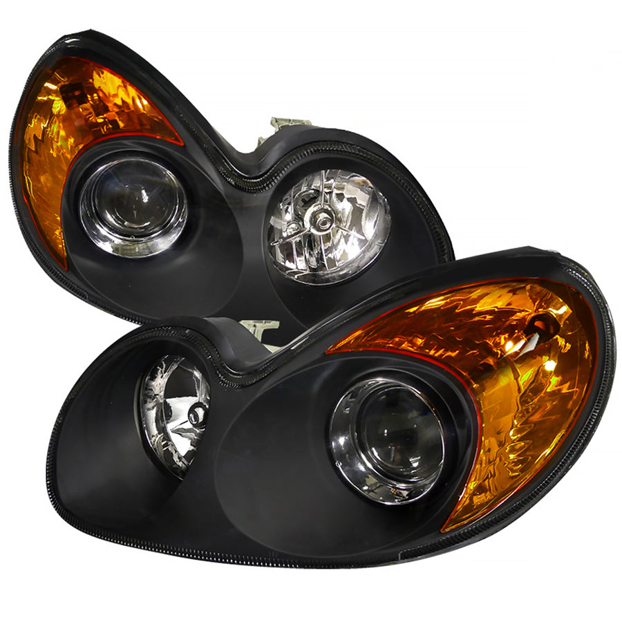 2002-2005 Hyundai Sonata Factory Style Projector Headlights - Matte Black/Clear Lens