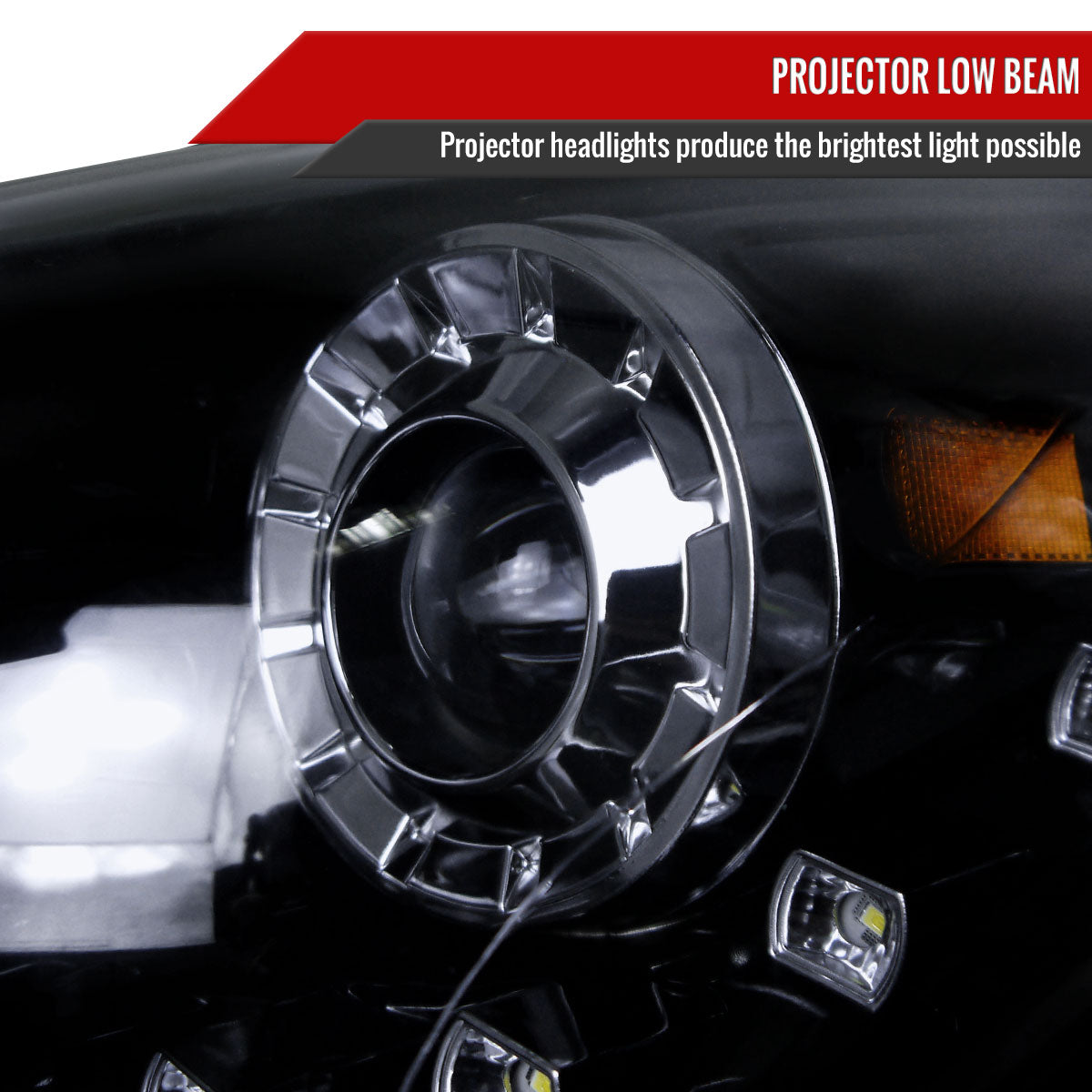 2011-2014 Hyundai Sonata Projector Headlights w/ SMD LED Light Strip (Glossy Black Housing/Smoke Lens)