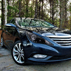 2011-2014 Hyundai Sonata Projector Headlights w/ SMD LED Light Strip (Glossy Black Housing/Smoke Lens)