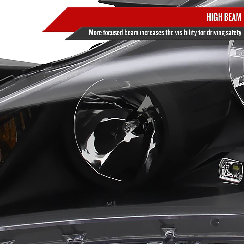 2011-2014 Hyundai Sonata Projector Headlights w/ SMD LED Light Strip (Matte Black Housing/Clear Lens)