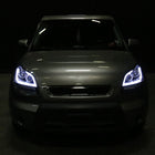 2010-2011 Kia Soul Projector Headlights w/ LED Light Bar & LED Turn Signal Lights (Chrome Housing/Clear Lens)