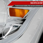 2010-2011 Kia Soul Projector Headlights w/ LED Light Bar & LED Turn Signal Lights (Chrome Housing/Clear Lens)