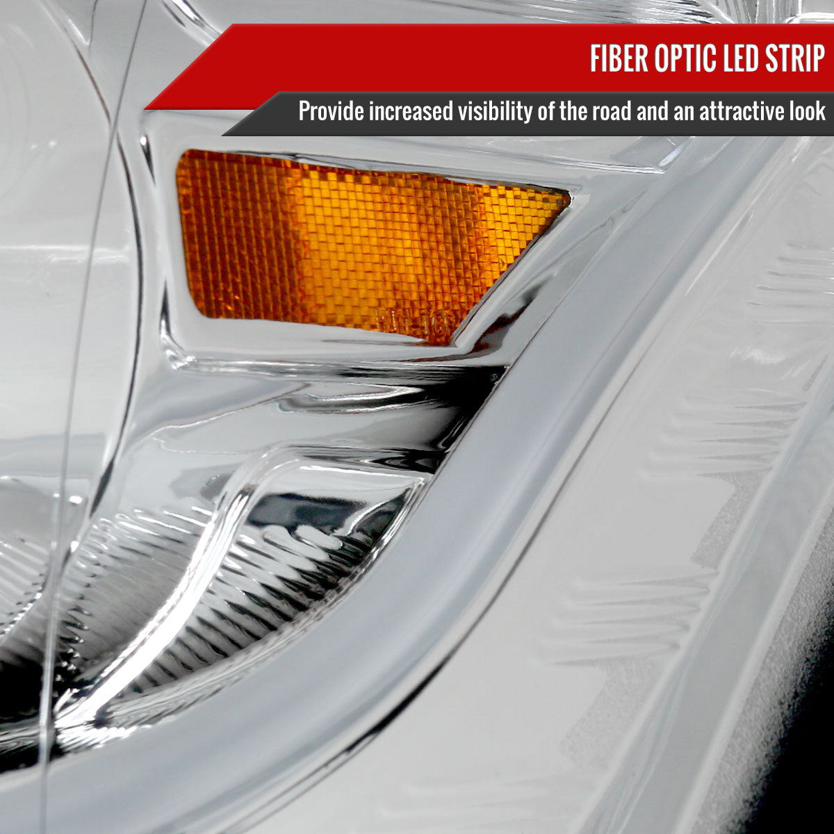 2010-2011 Kia Soul Projector Headlights w/ LED Light Bar & LED Turn Signal Lights (Chrome Housing/Clear Lens)