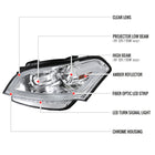 2010-2011 Kia Soul Projector Headlights w/ LED Light Bar & LED Turn Signal Lights (Chrome Housing/Clear Lens)