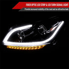 2010-2011 Kia Soul Projector Headlights w/ LED Light Bar & LED Turn Signal Lights (Glossy Black Housing/Smoke Lens)