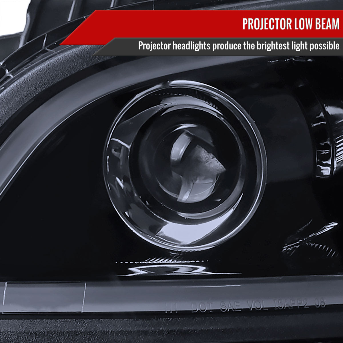 2010-2011 Kia Soul Projector Headlights w/ LED Light Bar & LED Turn Signal Lights (Glossy Black Housing/Smoke Lens)