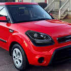 2010-2011 Kia Soul Projector Headlights w/ LED Light Bar & LED Turn Signal Lights (Glossy Black Housing/Smoke Lens)
