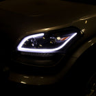 2010-2011 Kia Soul Projector Headlights w/ LED Light Bar & LED Turn Signal Lights (Matte Black Housing/Clear Lens)