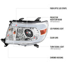 2005-2011 Toyota Tacoma LED Bar Projector Headlights (Chrome Housing/Clear Lens)