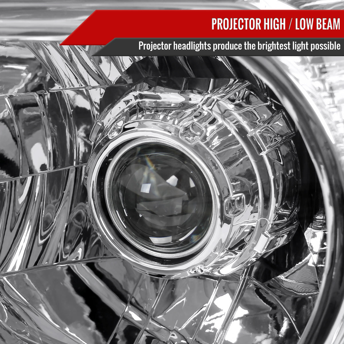 2005-2011 Toyota Tacoma Retro Style Projector Headlights (Chrome Housing/Clear Lens)
