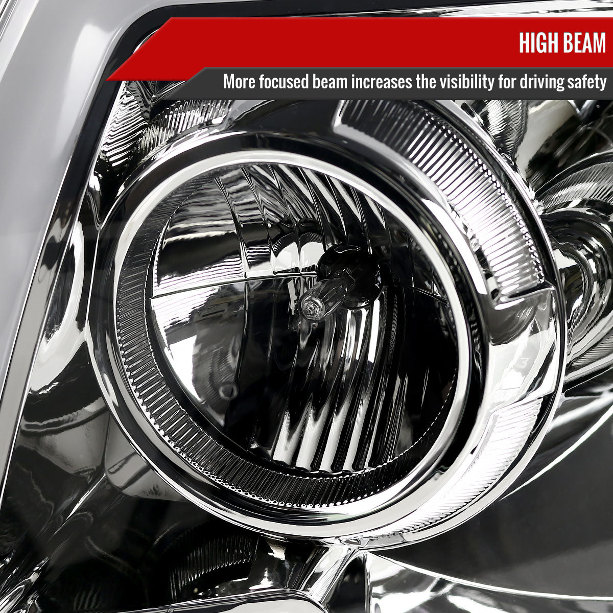 2005-2011 Toyota Tacoma LED Bar Projector Headlights w/ Sequential Turn Signal Lights (Chrome Housing/Clear Lens)