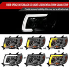 2005-2011 Toyota Tacoma LED Bar Projector Headlights w/ Sequential Turn Signal Lights (Chrome Housing/Smoke Lens)