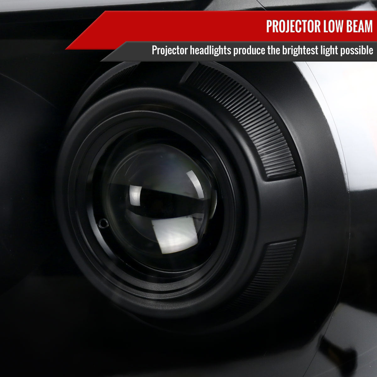 2005-2011 Toyota Tacoma LED Bar Projector Headlights w/ Sequential Turn Signal Lights (Matte Black Housing/Clear Lens)