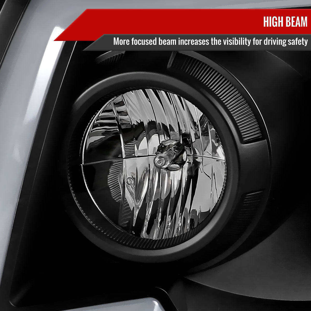 2005-2011 Toyota Tacoma LED Bar Projector Headlights w/ Sequential Turn Signal Lights (Matte Black Housing/Clear Lens)