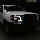 2005-2011 Toyota Tacoma LED Bar Projector Headlights w/ Sequential Turn Signal Lights (Matte Black Housing/Smoke Lens)