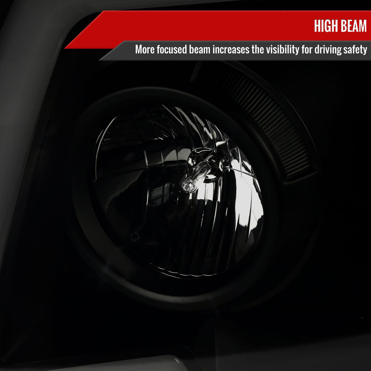 2005-2011 Toyota Tacoma LED Bar Projector Headlights w/ Sequential Turn Signal Lights (Matte Black Housing/Smoke Lens)