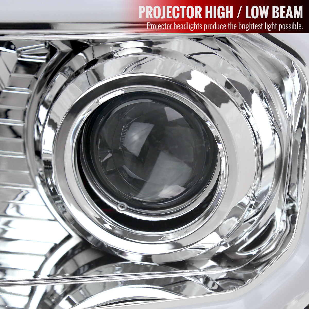 2012-2015 Toyota Tacoma LED C-Bar Projector Headlights w/ LED Parking Light (Chrome Housing/Clear Lens)