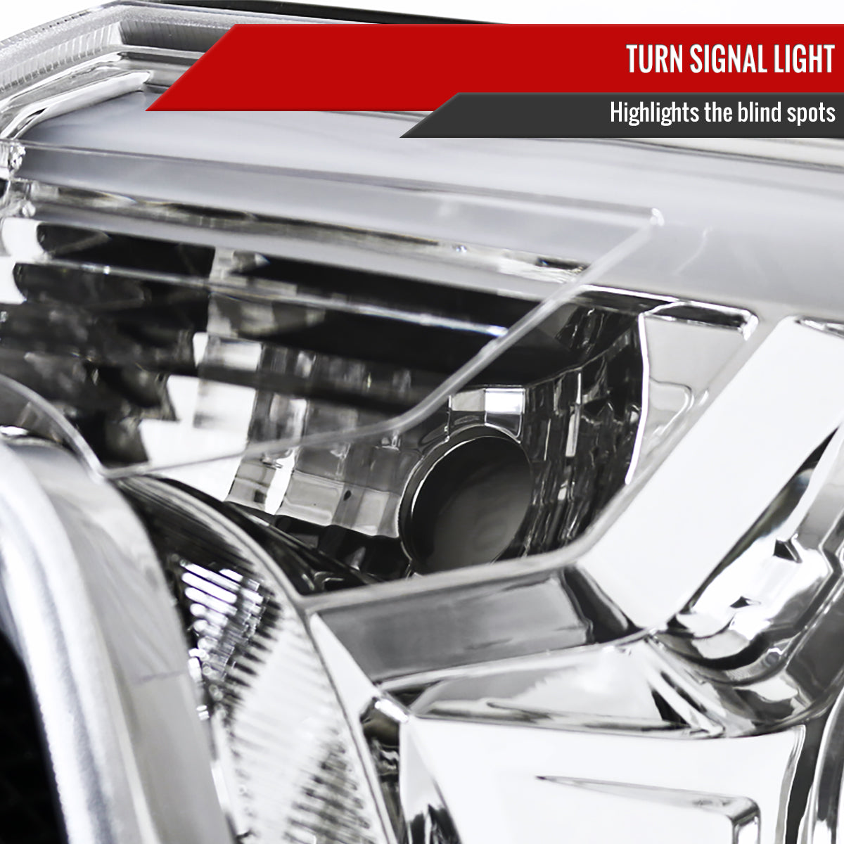 2012-2015 Toyota Tacoma LED C-Bar Projector Headlights (Chrome Housing/Clear Lens)
