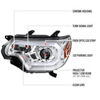2012-2015 Toyota Tacoma LED C-Bar Projector Headlights (Chrome Housing/Clear Lens)