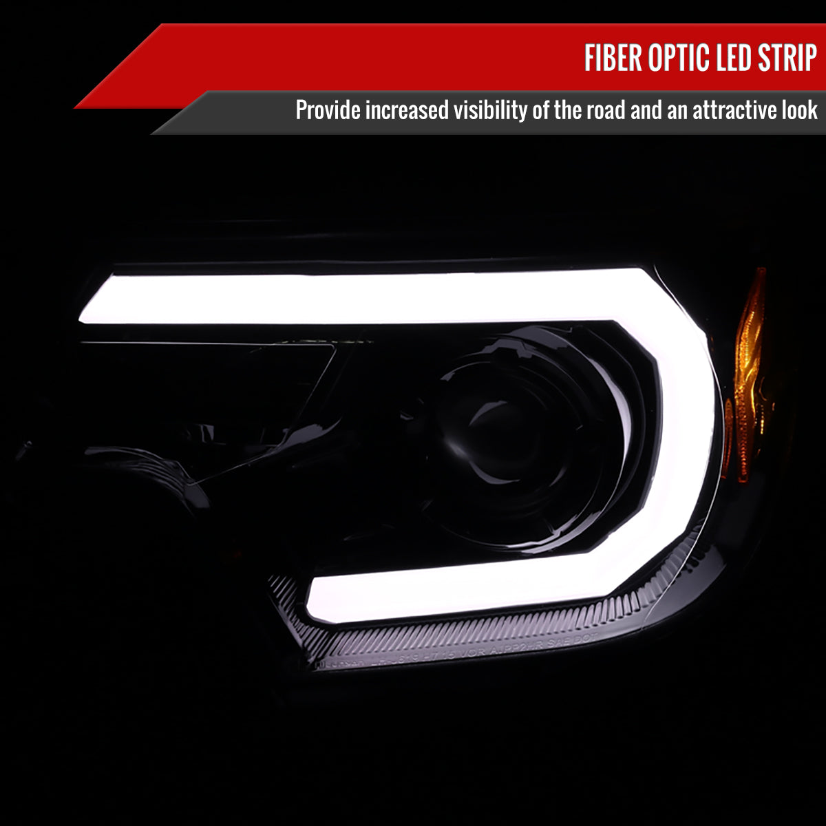 2012-2015 Toyota Tacoma LED C-Bar Projector Headlights (Jet Black Housing/Clear Lens)