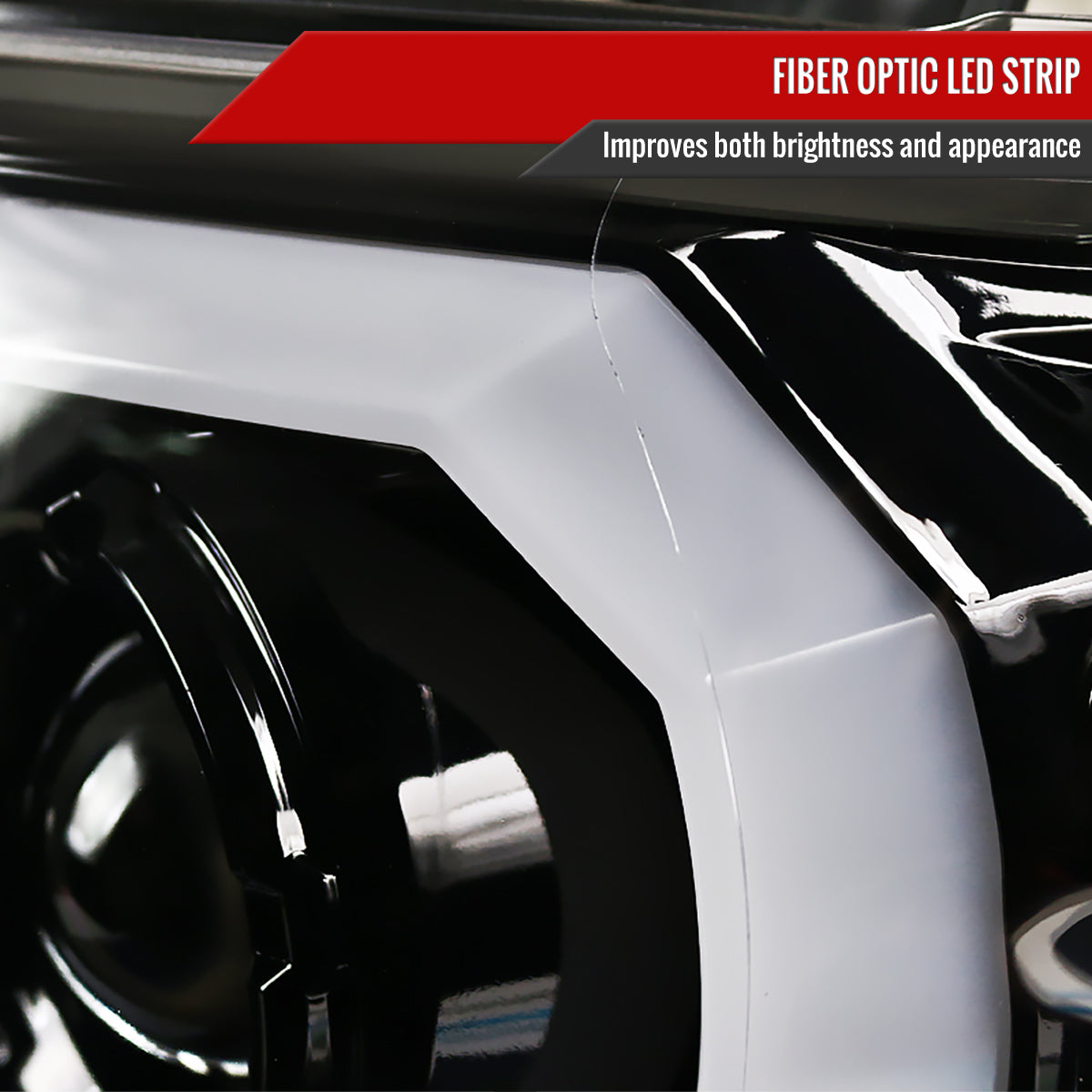2012-2015 Toyota Tacoma LED C-Bar Projector Headlights (Jet Black Housing/Clear Lens)