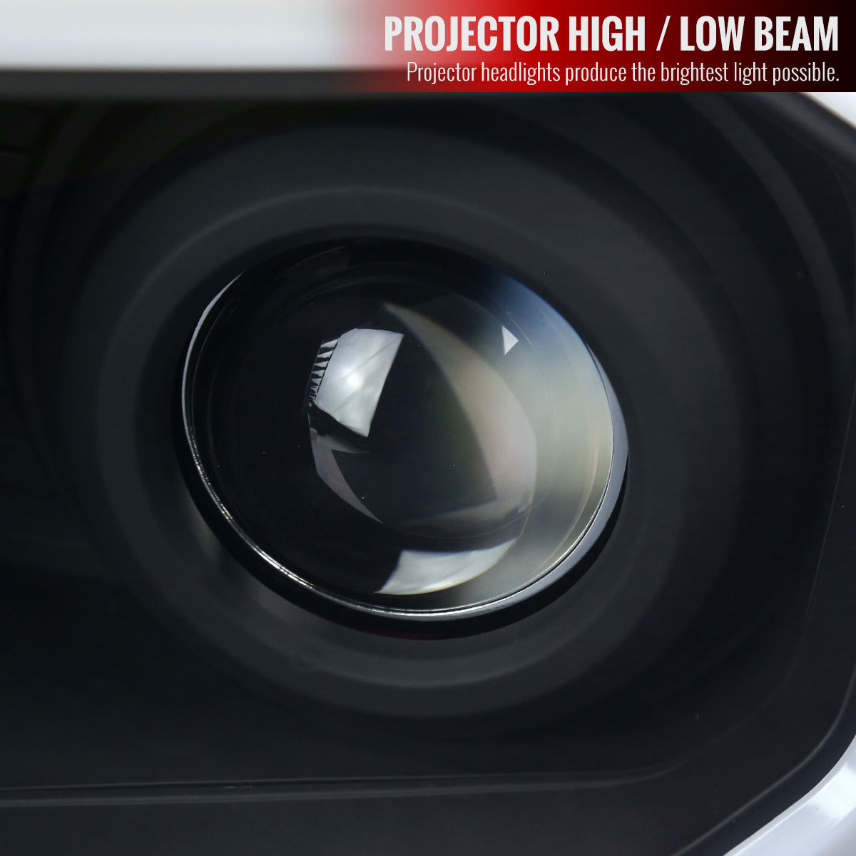 2012-2015 Toyota Tacoma LED C-Bar Projector Headlights w/ LED Parking Light (Matte Black Housing/Clear Lens)