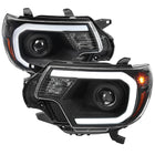 2012-2015 Toyota Tacoma LED C-Bar Projector Headlights w/ LED Parking Light (Matte Black Housing/Clear Lens)
