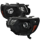 2012-2015 Toyota Tacoma Retro Style Projector Headlights (Matte Black Housing/Clear Lens)