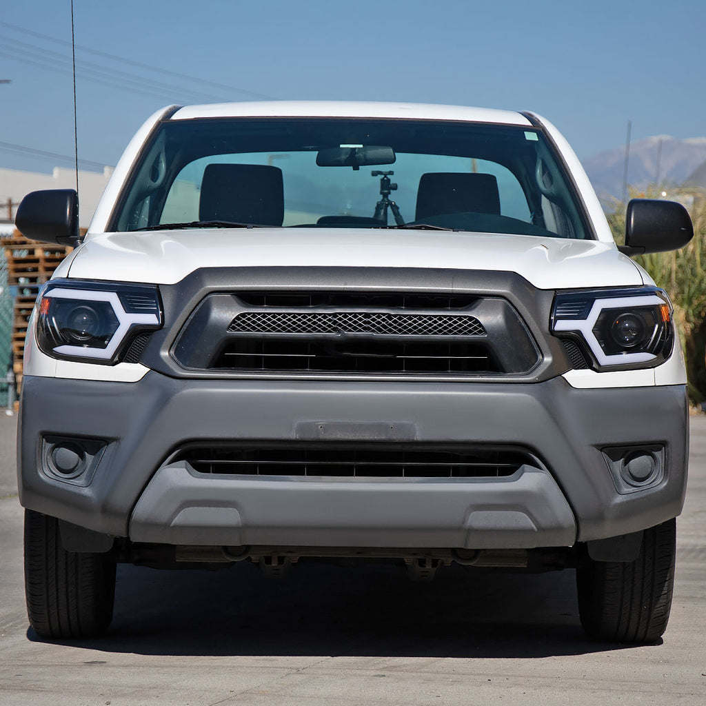2012-2015 Toyota Tacoma Switchback Sequential LED Bar Projector Headlights (Matte Black Housing/Clear Lens)