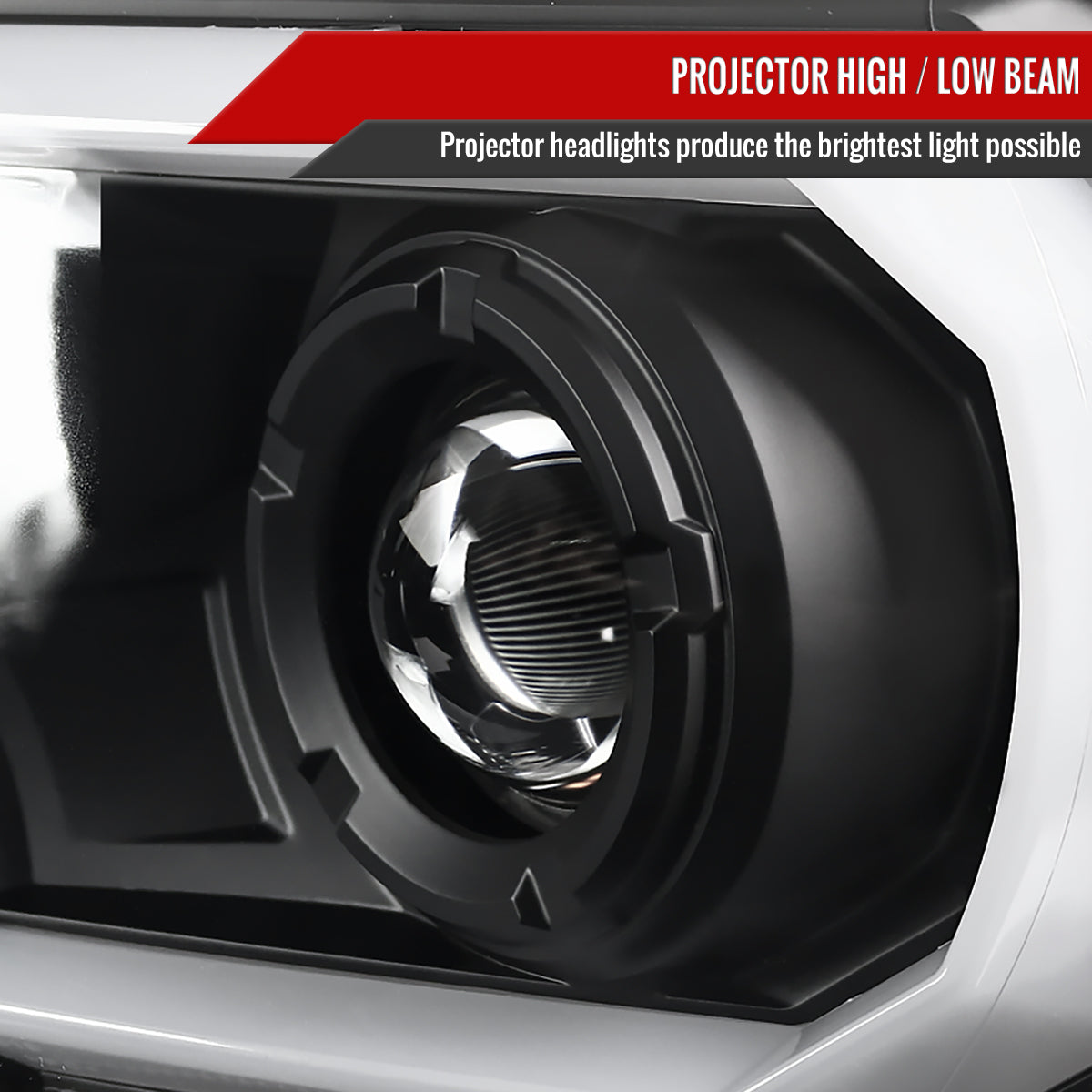 2012-2015 Toyota Tacoma LED C-Bar Projector Headlights (Matte Black Housing/Clear Lens)