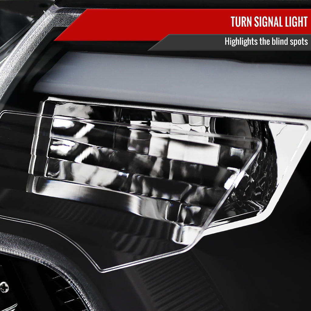 2012-2015 Toyota Tacoma LED C-Bar Projector Headlights (Matte Black Housing/Clear Lens)