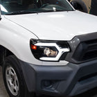 2012-2015 Toyota Tacoma Switchback Sequential LED Bar Projector Headlights (Matte Black Housing/Smoke Lens)